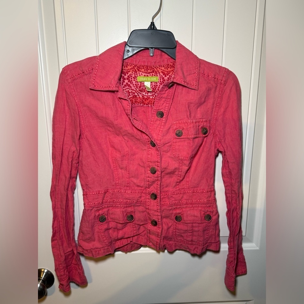 Sigrid Olsen jacket size small 100% linen